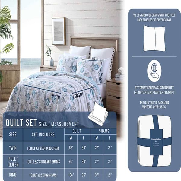Tommy Bahama Ocean Isle Cotton Reversible Quilt Set