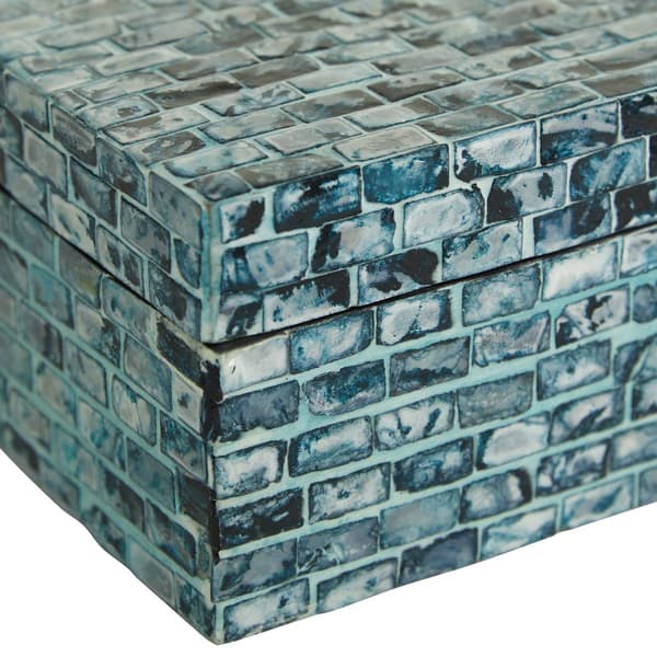9th & Pike&#174; Blue Shell Mosaic Wood Storage Boxes - Set of 2