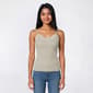 Juniors One Step Up Rib Lace Trim Camisole with Bow - image 1