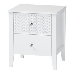 Baxton Studio Lara 2-Drawer Nightstand