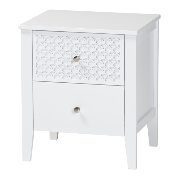 Baxton Studio Lara 2-Drawer Nightstand - image 