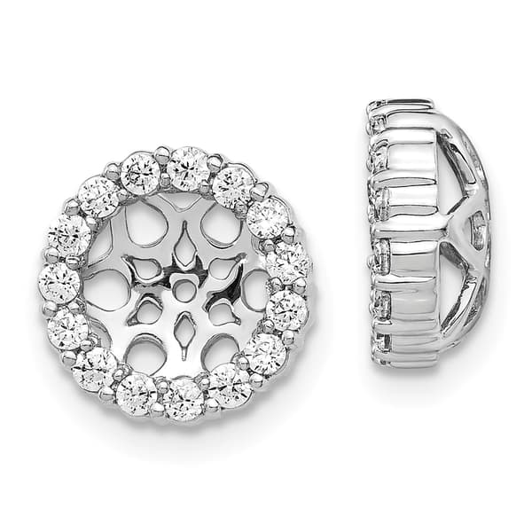 Diamond Classics&#40;tm&#41; White Gold 10mm Earring Stud Jackets - image 