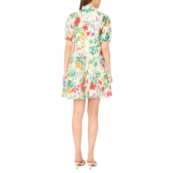 Womens MSK Short Sleeve Floral Babydoll A-Line Dress