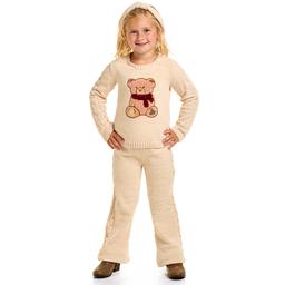 Girls (4-6x) Little Lass(R) 2pc. Chenille Teddy Bear Top/Pants Set
