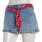 Juniors Madden Girl Floral Scarf Belt Mini Denim Skirt - image 2