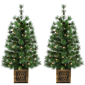 Puleo International 3.5ft. LED Potted Christmas Trees - Set of 2 - image 1