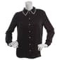 Womens Adrianna Papell Long Sleeve Rhinestone Button Front Blouse - image 2