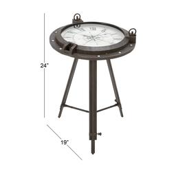 9th & Pike® Black Metal Industrial Accent Table
