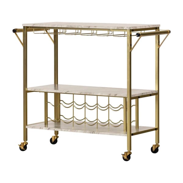 South Shore Maliza Bar Cart with Wine Glass Rack - image 