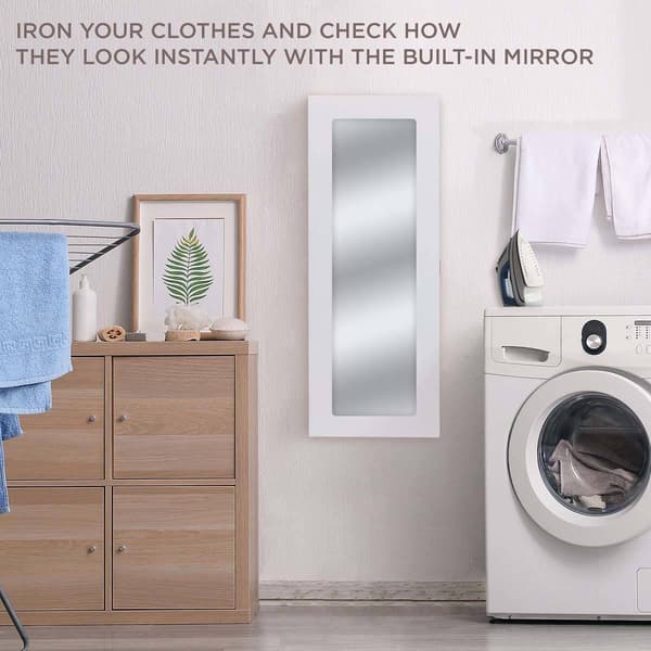Ivation Wall Mounted Right Side Door Ironing Board w/ Mirror