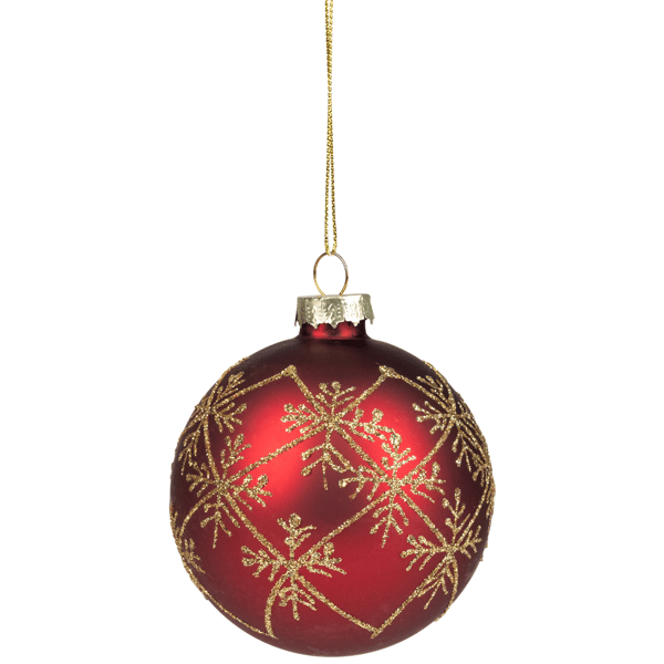 Northlight Burgundy Red Snowflake Glass Ball Christmas Ornament