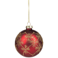 Northlight Burgundy Red Snowflake Glass Ball Christmas Ornament - image 4