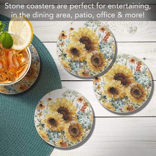 4pk. Sunflowers Round Set