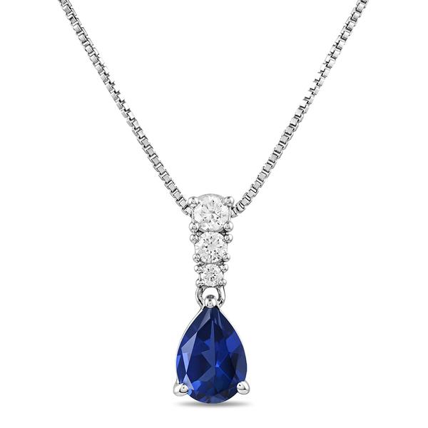 Nova Star(R) 1/10ctw. Lab Grown Diamond/Lab Grown Sapphire Pendant - image 