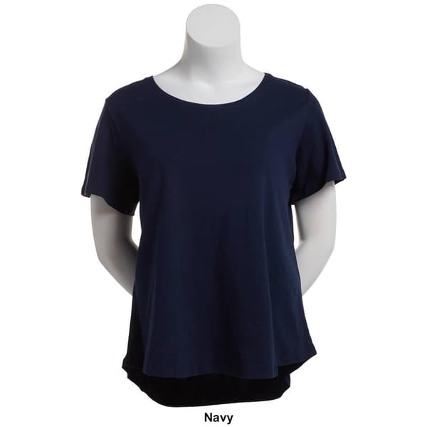 Plus Size Ruby Rd. Short Sleeve Basic Solid Tee