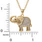 Brass Yellow Gold Plated and Silver Glitter Elephant Pendant - image 3