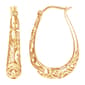 Ellen Tracy 14kt. Plated Sterling Silver Filigree Hoop Earrings - image 1