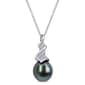 Gemstone Classics&#40;tm&#41; Black Tahitian Pearl Twist Drop Pendant - image 1