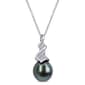 Gemstone Classics(tm) Black Tahitian Pearl Twist Drop Pendant - image 1