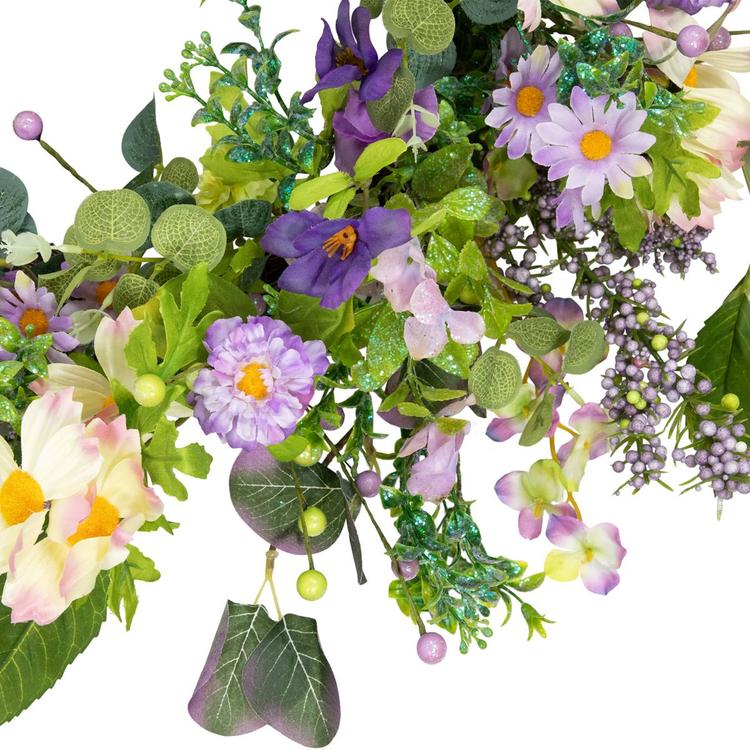 Northlight Seasonal Artificial Daisy & Mixed Foliage Wreath