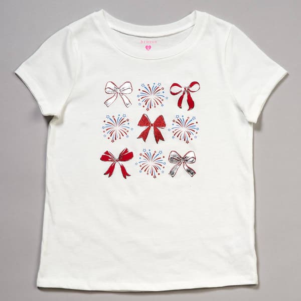 Girls (7-16) BTween(R) Short Sleeve Bow Firework Graphic Tee - image 