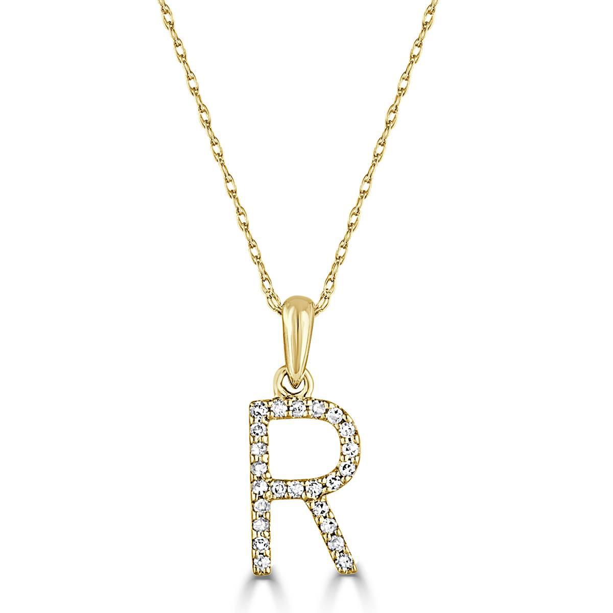 Diamond Classics™ 14kt. Gold Initial R Letter Necklace