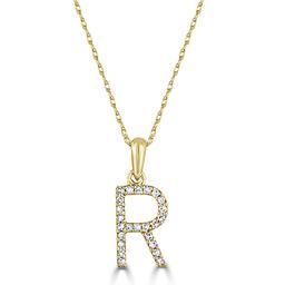 Diamond Classics(tm) 14kt. Gold Initial R Letter Necklace