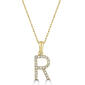 Diamond Classics&#40;tm&#41; 14kt. Gold Initial R Letter Necklace - image 1