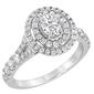 Diamond Classics&#8482; White Gold Oval & Round Diamond Engagement Ring - image 2