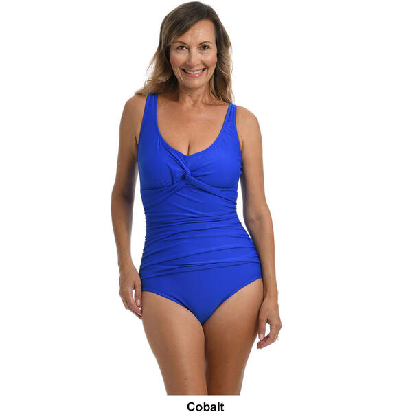 Womens Maxine Solids Tricot Twist Maillot One Piece