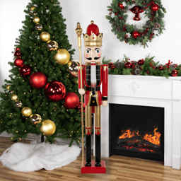 Northlight 5ft. Commercial Size Christmas Nutcracker with Scepter