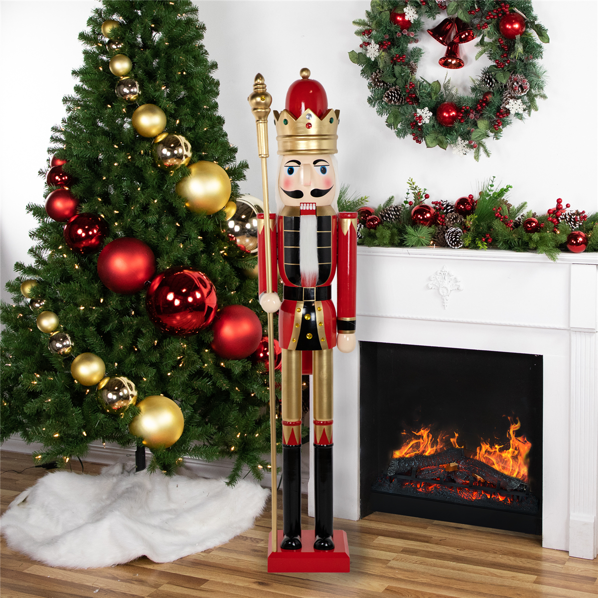 Northlight 5ft. Commercial Size Christmas Nutcracker with Scepter