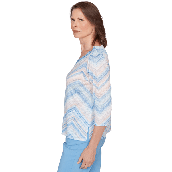 Petite Alfred Dunner St. Augustine Chevron Leopard Blouse