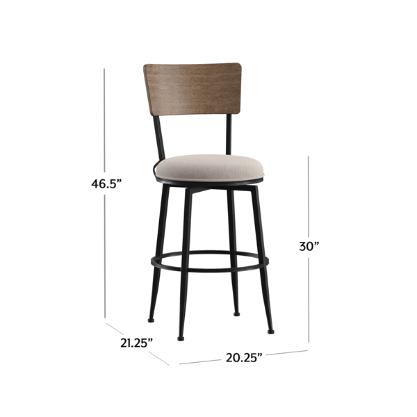 HH2 Home Creason Commercial Grade Bar Height Swivel Stool