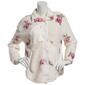 Juniors Pink Rose Floral Snap Button Teddy Shacket - image 1