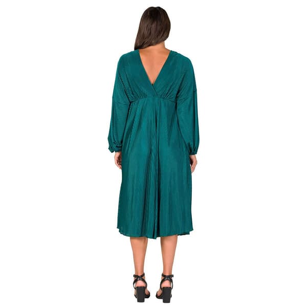 Womens 24/7 Comfort Apparel Shimmer Empire Waist Midi Dress