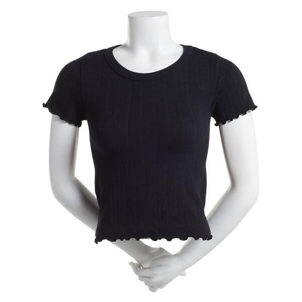 Juniors No Comment Contour Fit Wide Rib Baby Tee - image 
