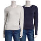 Juniors Pink Rose Long Sleeve 2pk. Modal Crewneck Tee - image 1