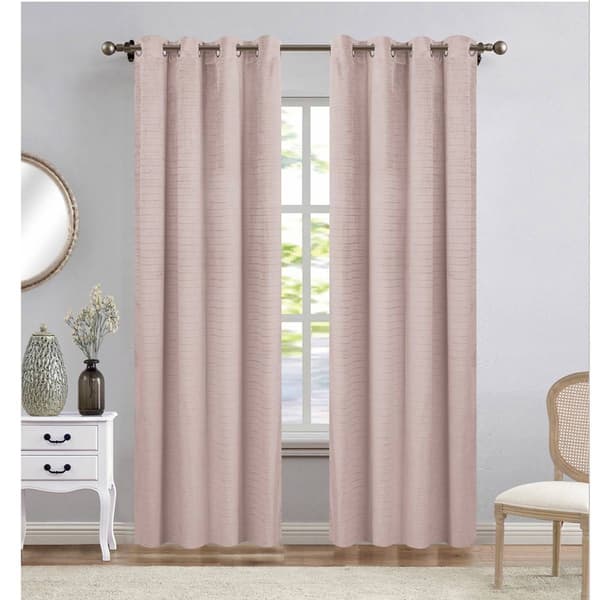 Polyester Velvet Stripe Embossed Curtain Panel
