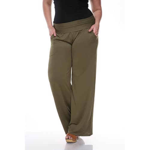 Plus Size White Mark Solid Palazzo Pants - image 