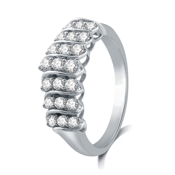 Nova Star® Sterling Silver 1/2ctw. Lab Diamond Ring