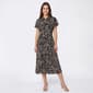 Womens Vivid Aura Short Sleeve Abstract Midi Shirtdress - image 1