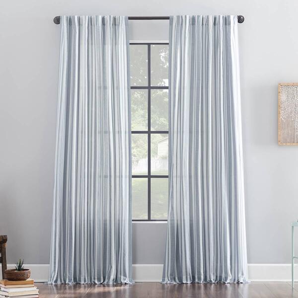 Denza Woen Global Slub Sheer Back Tab Panel Curtains - image 