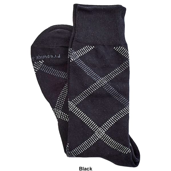 Mens Preswick & Moore Stitched Diamond Plaid Crew Socks