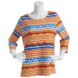 Womens Emily Daniels 3/4 Sleeve Tie Dye Jacquard Knit Top