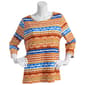 Womens Emily Daniels 3/4 Sleeve Tie Dye Jacquard Knit Top - image 1