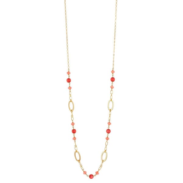 Ashley Cooper(tm) Coral Multi Beaded Long Link Necklace - image 