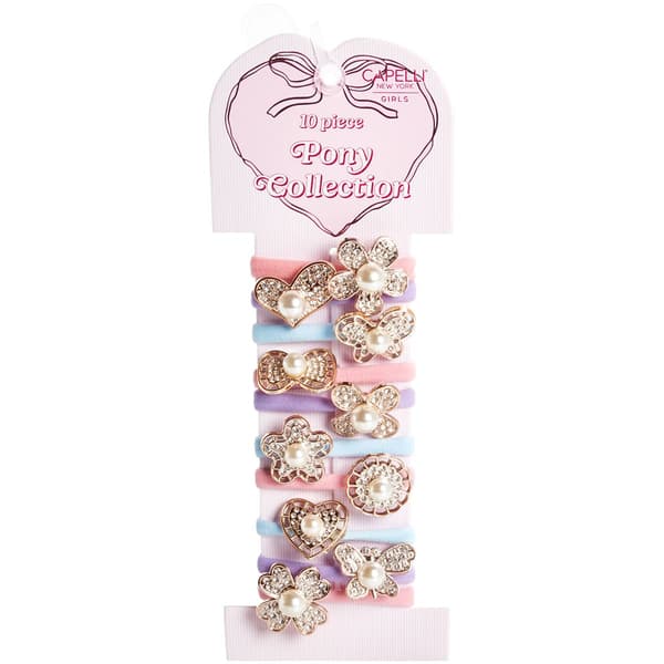 Girls Capelli(R) New York 10pc. Pony Collection w/ Embellishments