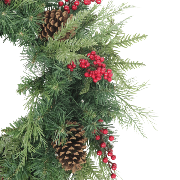 Puleo International Pre-Lit Warm White Adorned Wreath