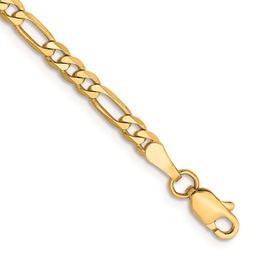 Gold Classics(tm) 3.0mm. 14k Gold Flat Figaro Chain Bracelet